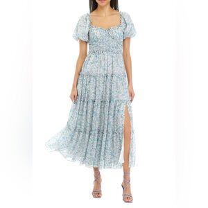 ASTR Floral Blue Maxi Dress